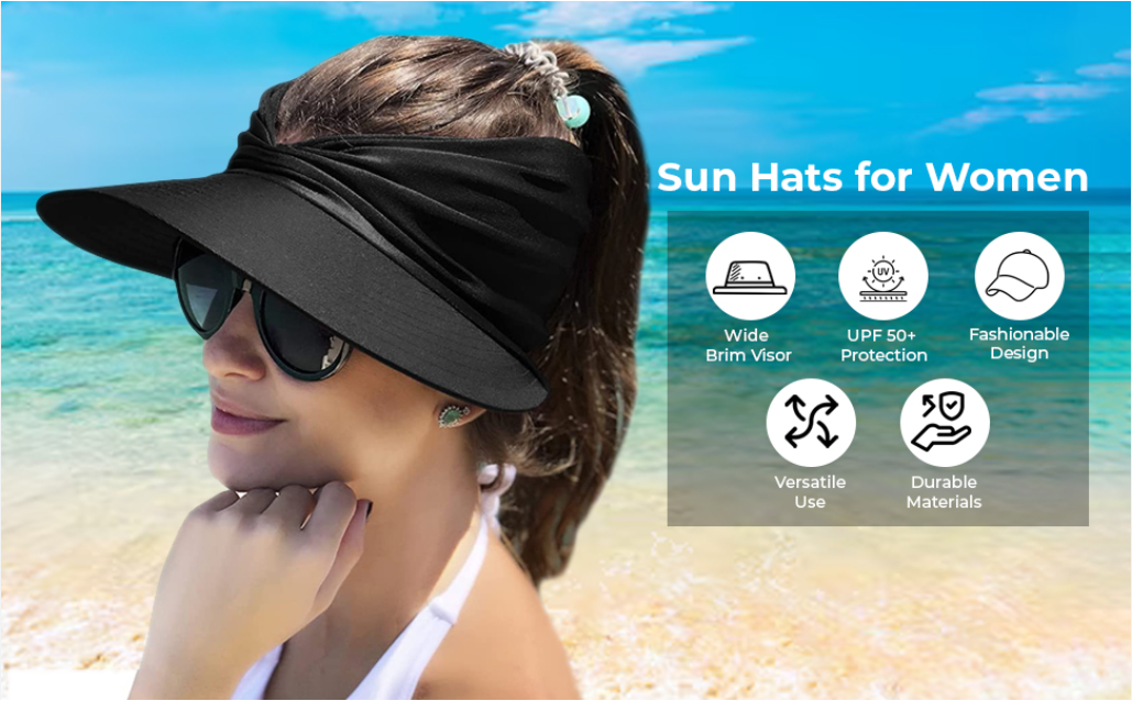 Solare Premium UV50+ Travel & Beach Visor